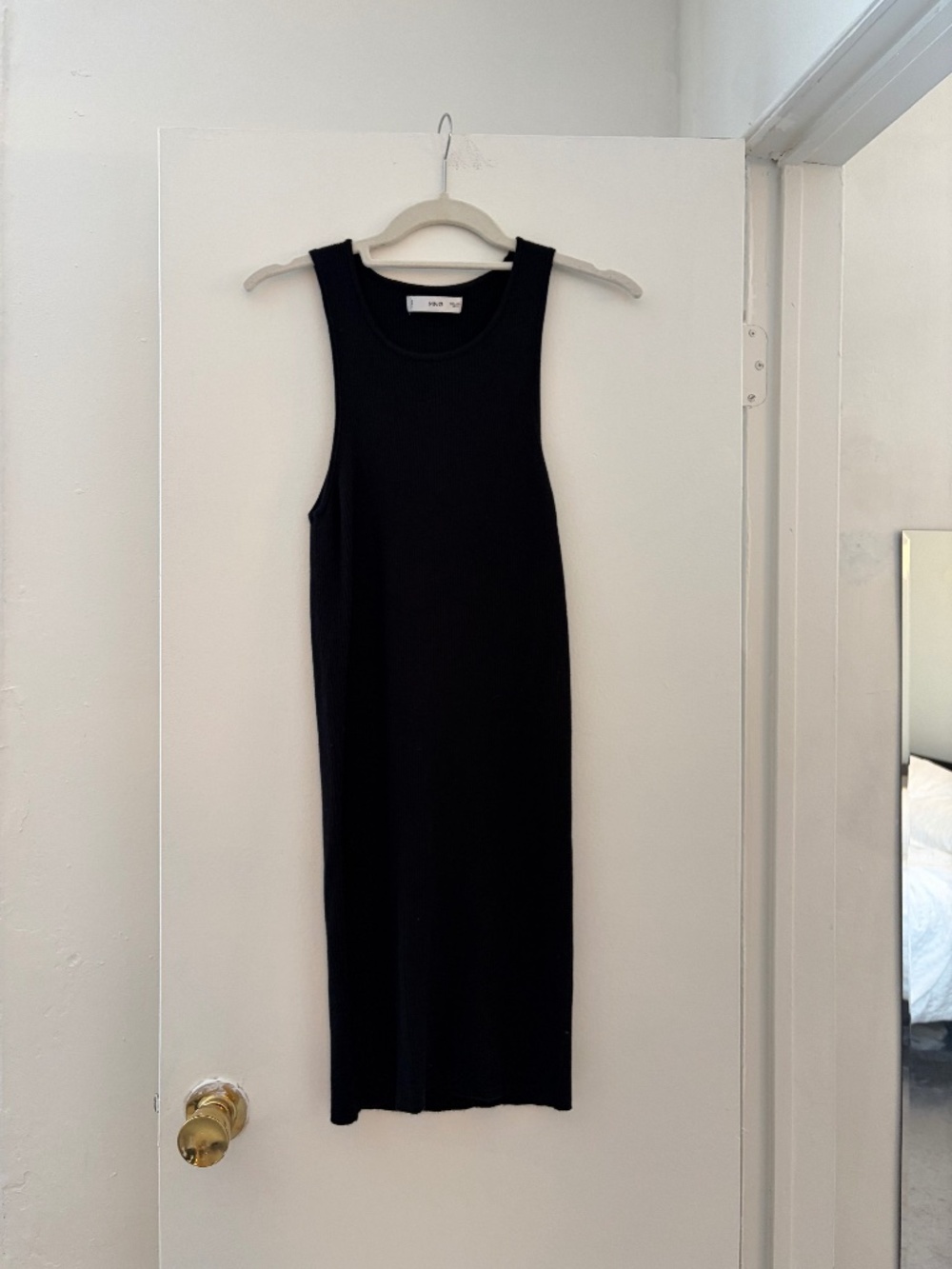 Mango Ribbed Knit Midi Dress - Size 8
